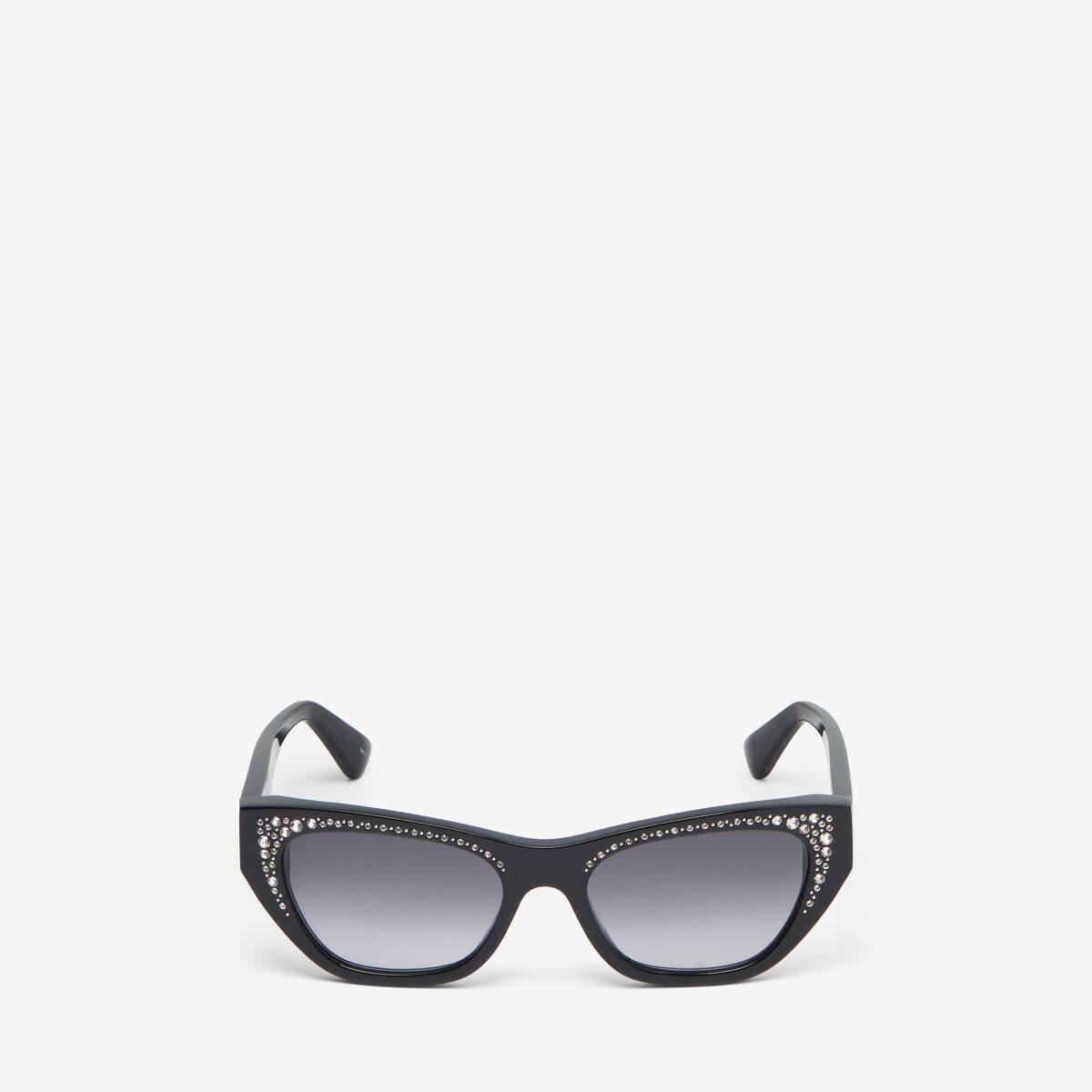 Alexander McQueen Women's Black Pavé Jewelled Sunglasses (Acetate)